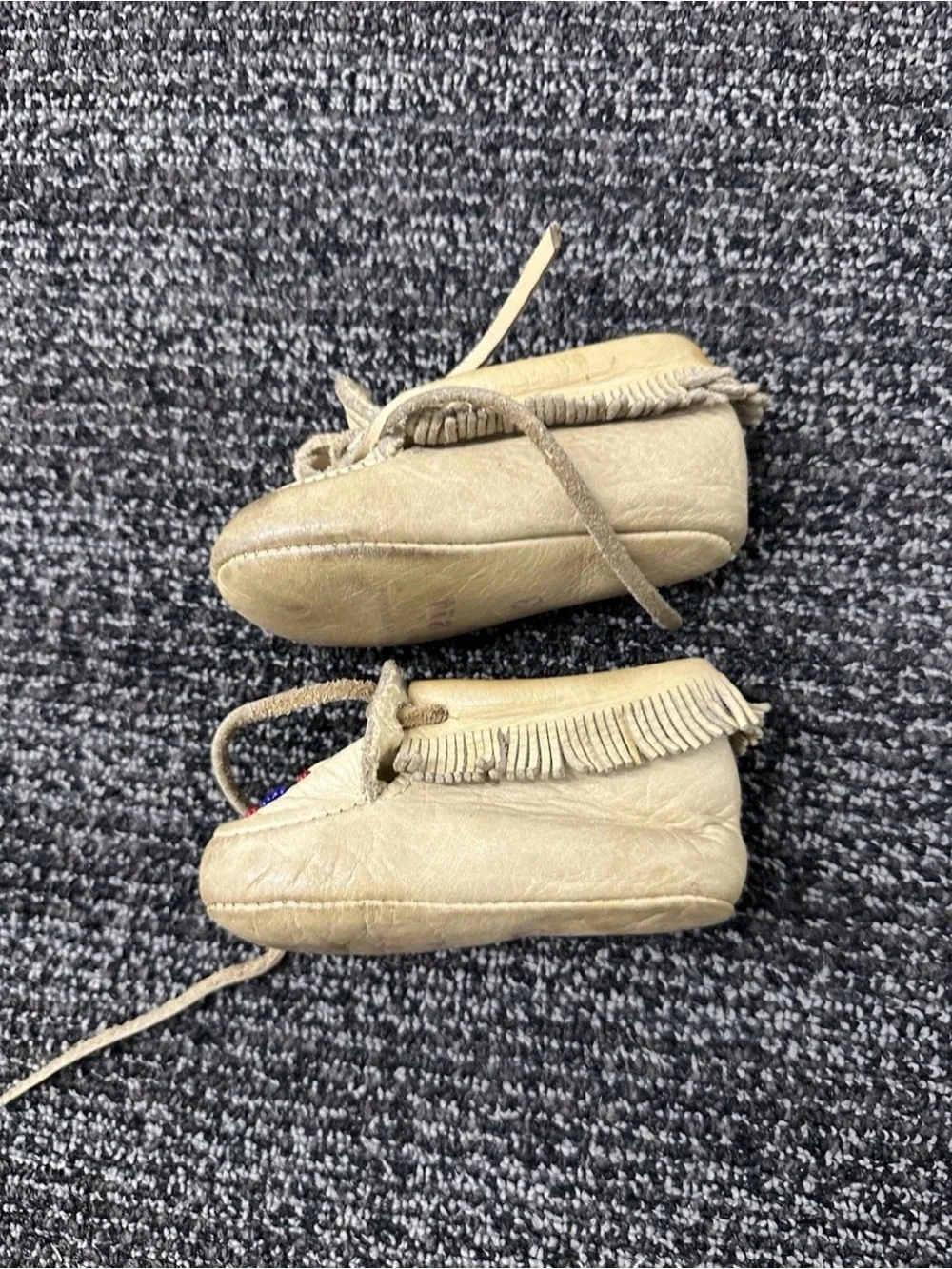 Vintage Native American Beaded Leather Children’s Moccasins Sz 3